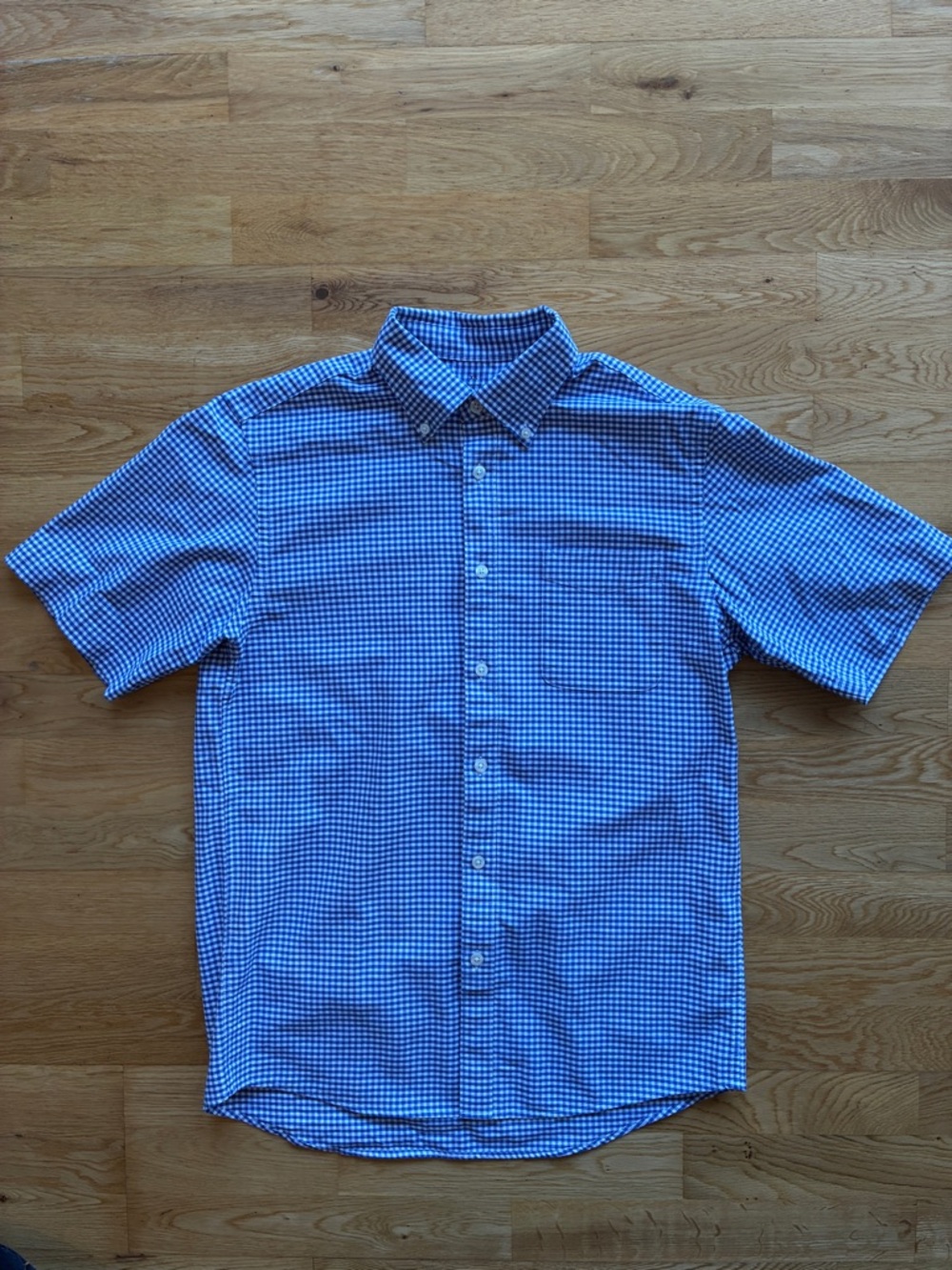 MUJI Short-Sleeve Check Button-Down Shirt